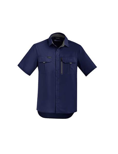 SYZMIK Men's Outdoor Short Sleeve Shirt ZW465 Work Wear Syzmik Navy 7XL 